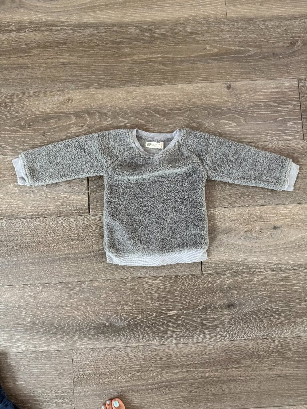Monica + Andy Grey Sherpa Fleece Pullover Size 18-24M